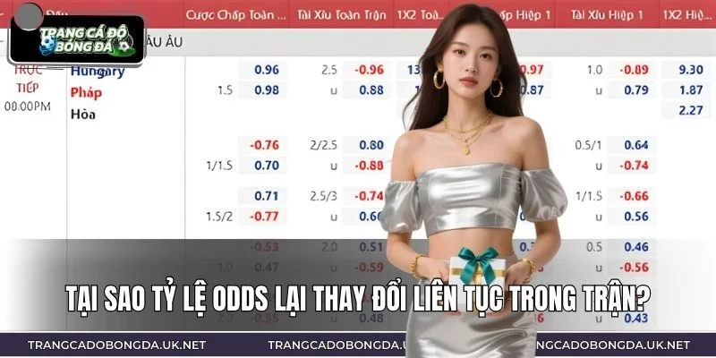 Tỷ lệ Odds tại nhà cái có thể thay đổi liên tục theo diễn biến